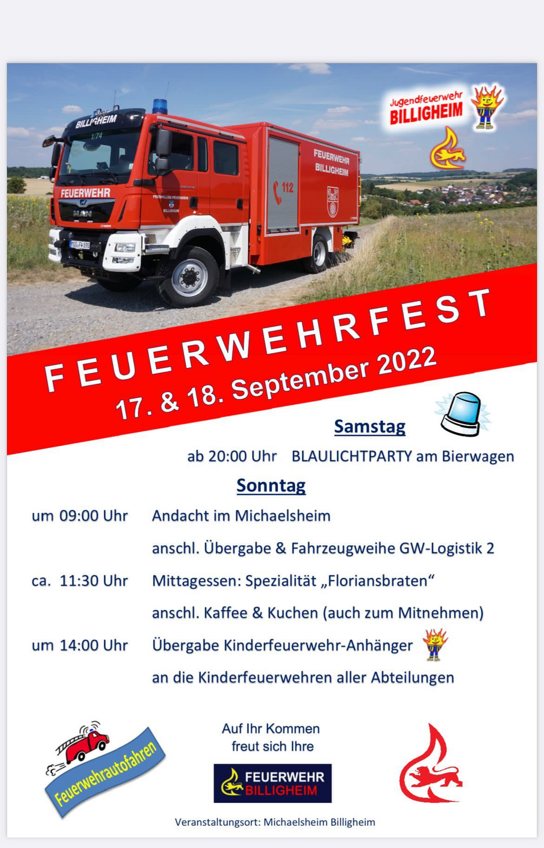 Programm des Feuerwehrfestes Programm des Feuerwehrfestes